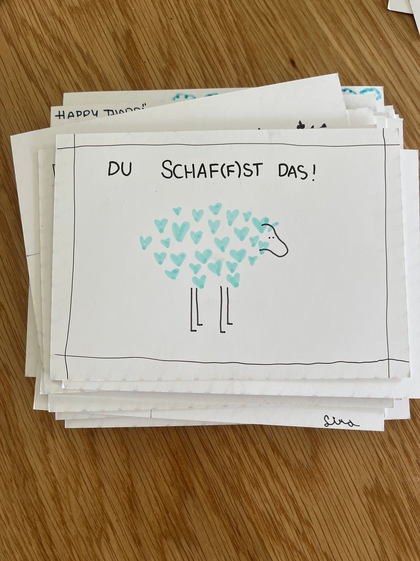 Handgemalte Postkarte